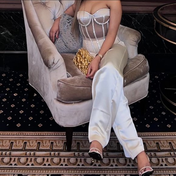 PERFECT CORSET NY- CORSET WITH RHINESTONES BEIGE - Picture 4 of 5